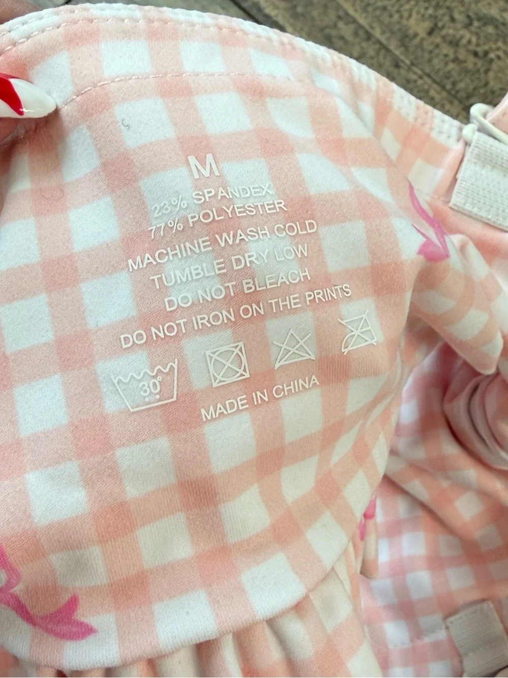 Gingham Bow Print Sportsbra Top